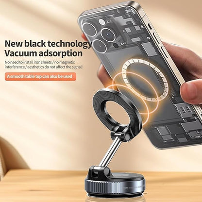 360° Magnetic Phone Stand with Vacuum Suction | Car & Desk Holder